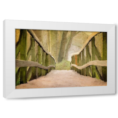 Across the Bridge White Modern Wood Framed Art Print by Kimberly, Allen