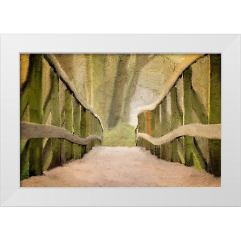 Across the Bridge White Modern Wood Framed Art Print by Kimberly, Allen