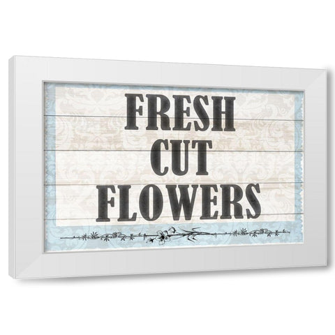 Fresh Cut Flowers White Modern Wood Framed Art Print by Kimberly, Allen