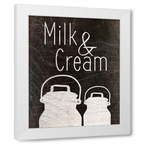 Milk and Cream White Modern Wood Framed Art Print by Kimberly, Allen