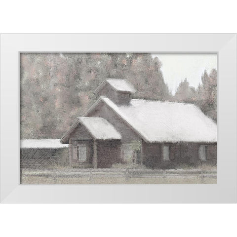 At the Farm White Modern Wood Framed Art Print by Kimberly, Allen