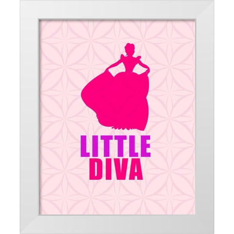 Diva White Modern Wood Framed Art Print by Allen, Kimberly