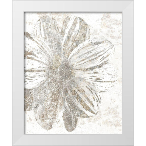Silver Blooms 1 White Modern Wood Framed Art Print by Kimberly, Allen
