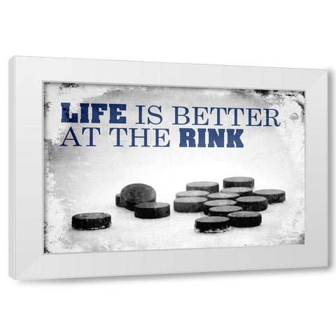 At The Rink White Modern Wood Framed Art Print by Kimberly, Allen