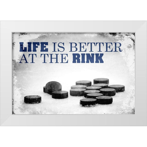 At The Rink White Modern Wood Framed Art Print by Kimberly, Allen