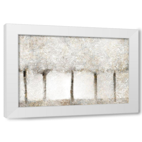 Silver Lights White Modern Wood Framed Art Print by Kimberly, Allen