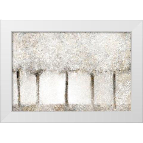 Silver Lights White Modern Wood Framed Art Print by Kimberly, Allen