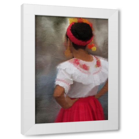 Ethnic Dance White Modern Wood Framed Art Print by Kimberly, Allen