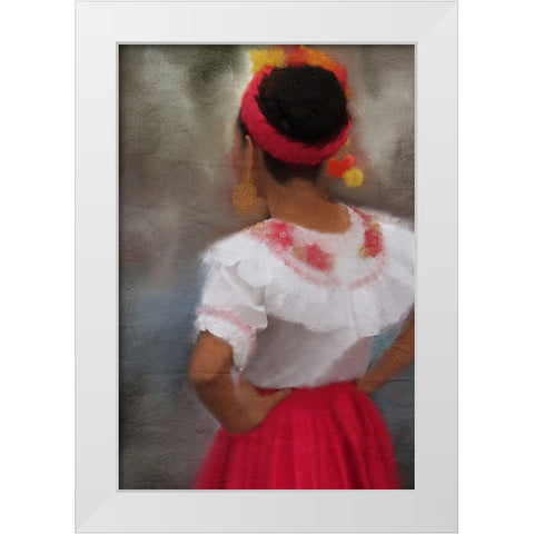Ethnic Dance White Modern Wood Framed Art Print by Kimberly, Allen
