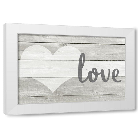 Barnwood Love White Modern Wood Framed Art Print by Kimberly, Allen