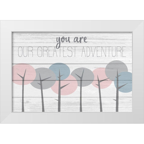 Our Greatest Adventure White Modern Wood Framed Art Print by Kimberly, Allen