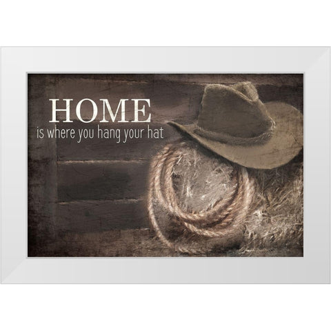 Hang Your Hat White Modern Wood Framed Art Print by Kimberly, Allen