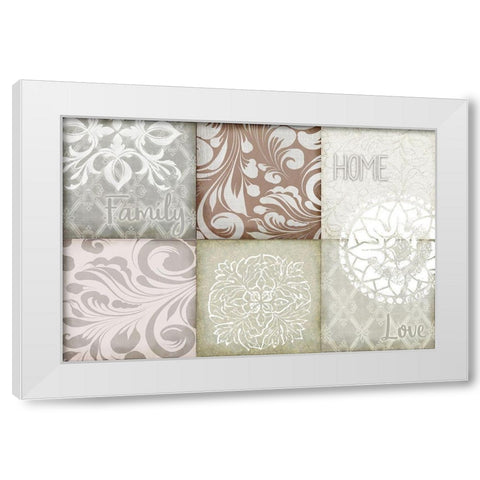 Home Family Love v1 White Modern Wood Framed Art Print by Kimberly, Allen
