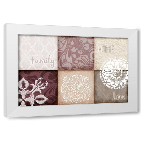 Home Family Love v2 White Modern Wood Framed Art Print by Kimberly, Allen