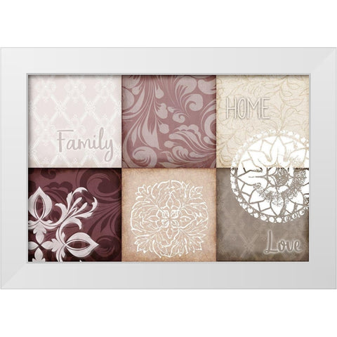 Home Family Love v2 White Modern Wood Framed Art Print by Kimberly, Allen