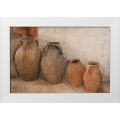 In A Row White Modern Wood Framed Art Print by Allen, Kimberly