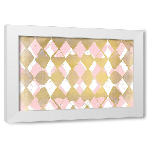 Pink and Gold White Modern Wood Framed Art Print by Kimberly, Allen