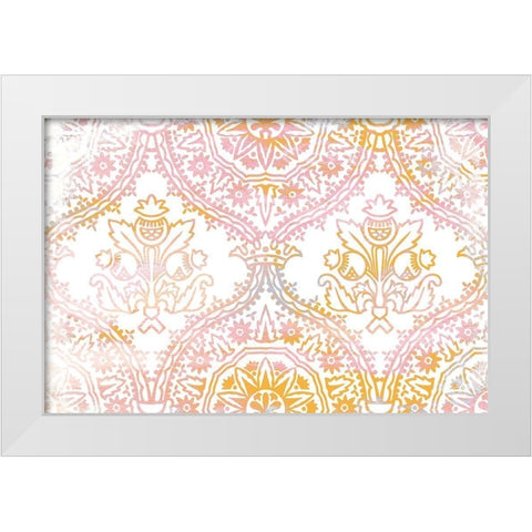 Pink Orange Dream White Modern Wood Framed Art Print by Kimberly, Allen