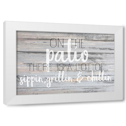 On the Patio White Modern Wood Framed Art Print by Kimberly, Allen