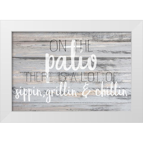 On the Patio White Modern Wood Framed Art Print by Kimberly, Allen