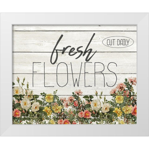 Fresh Flowers White Modern Wood Framed Art Print by Kimberly, Allen