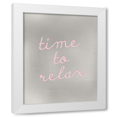Time to Relax White Modern Wood Framed Art Print by Kimberly, Allen