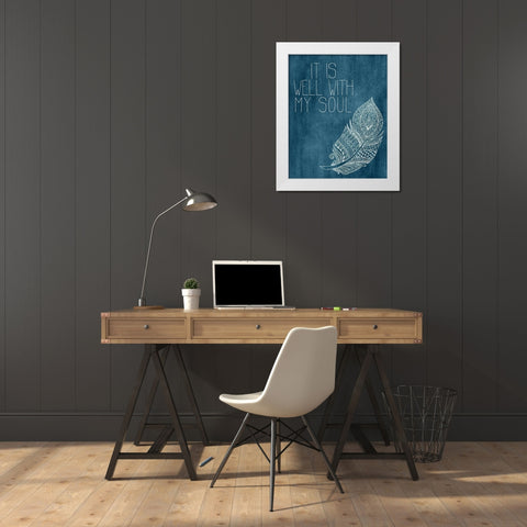 It is Well with my Soul White Modern Wood Framed Art Print by Kimberly, Allen