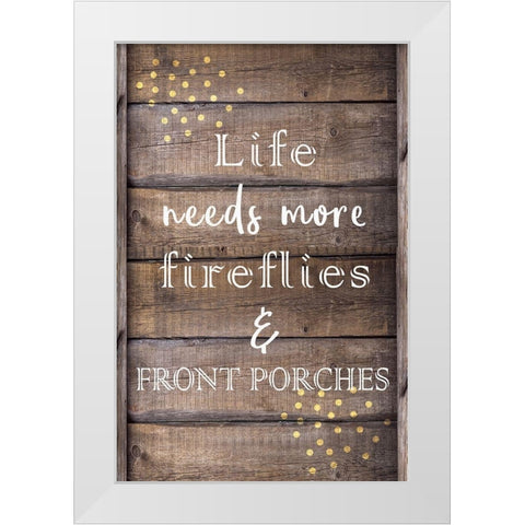 Fireflies White Modern Wood Framed Art Print by Kimberly, Allen