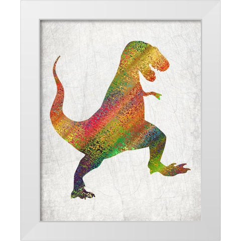 Bright Dino 1 White Modern Wood Framed Art Print by Kimberly, Allen