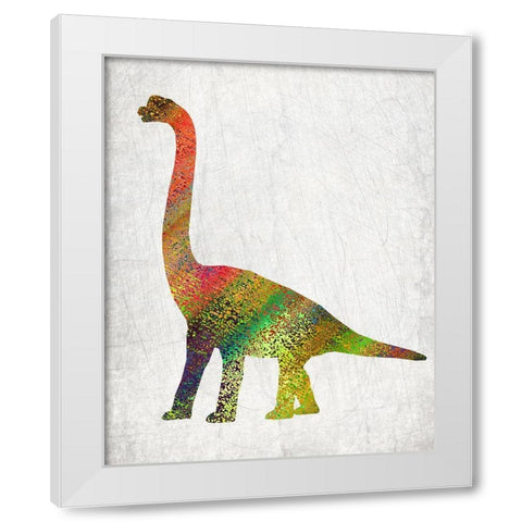 Bright Dino 2 White Modern Wood Framed Art Print by Kimberly, Allen