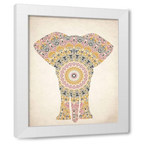 Mandala Elephant 2 White Modern Wood Framed Art Print by Kimberly, Allen