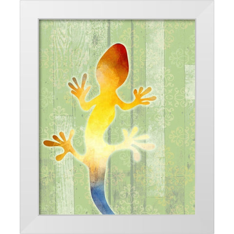 Painted Lizard 1 White Modern Wood Framed Art Print by Kimberly, Allen