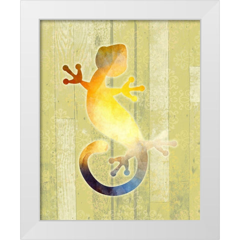 Painted Lizard 2 White Modern Wood Framed Art Print by Kimberly, Allen