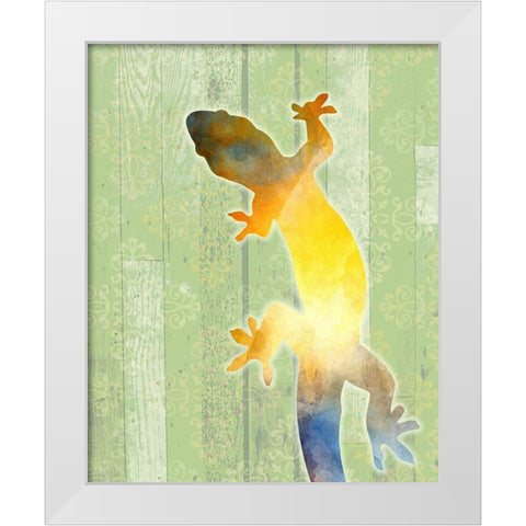 Painted Lizard 3 White Modern Wood Framed Art Print by Kimberly, Allen