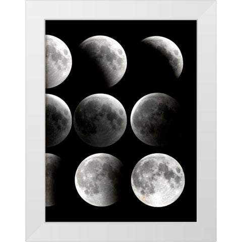 Moon Phase 2 White Modern Wood Framed Art Print by Allen, Kimberly