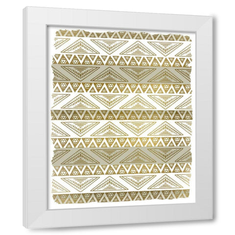 Patterned Gold White Modern Wood Framed Art Print by Kimberly, Allen