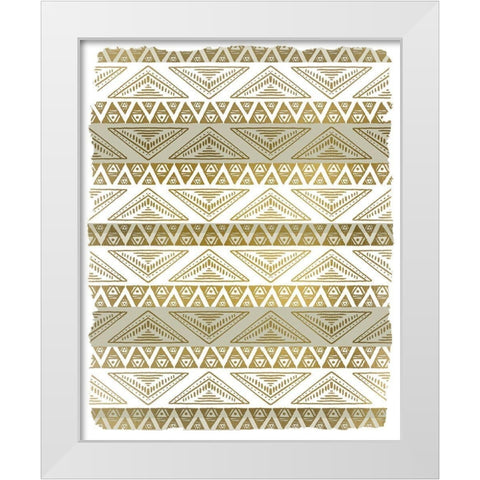 Patterned Gold White Modern Wood Framed Art Print by Kimberly, Allen