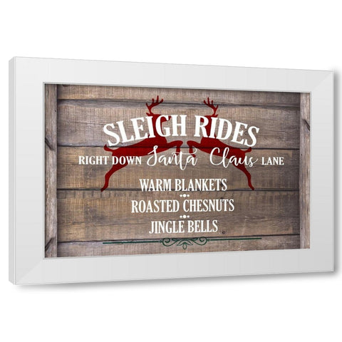Sleigh Rides White Modern Wood Framed Art Print by Kimberly, Allen