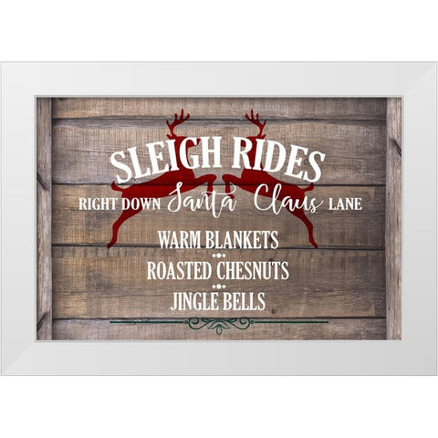 Sleigh Rides White Modern Wood Framed Art Print by Kimberly, Allen