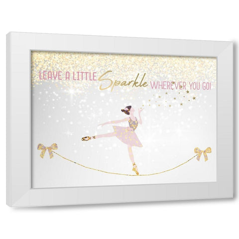 Leave a LIttle Sparkle v1 White Modern Wood Framed Art Print by Kimberly, Allen