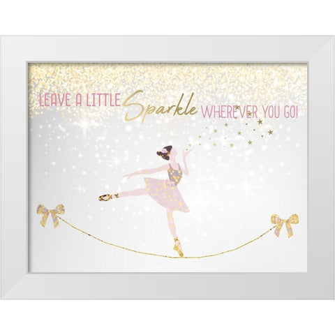 Leave a LIttle Sparkle v1 White Modern Wood Framed Art Print by Kimberly, Allen