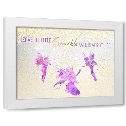 Leave a LIttle Sparkle v3 White Modern Wood Framed Art Print by Kimberly, Allen
