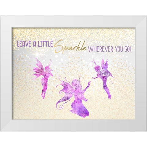 Leave a LIttle Sparkle v3 White Modern Wood Framed Art Print by Kimberly, Allen