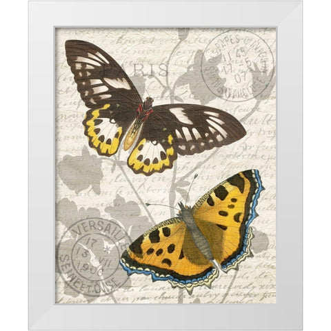 Butterfly Travel 1 White Modern Wood Framed Art Print by Kimberly, Allen