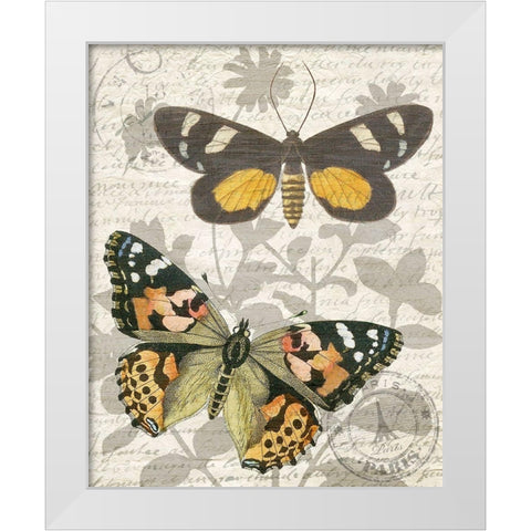 Butterfly Travel 2 White Modern Wood Framed Art Print by Kimberly, Allen