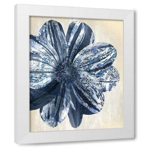Indigo Marble Bloom 1 White Modern Wood Framed Art Print by Allen, Kimberly
