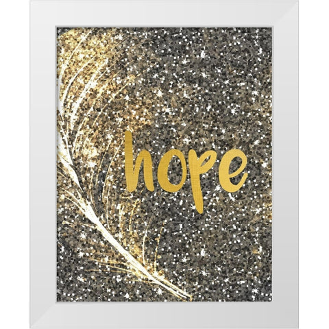 Gold Feather 2 White Modern Wood Framed Art Print by Kimberly, Allen