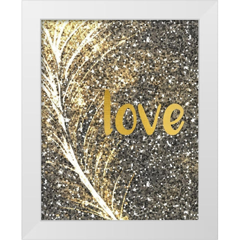 Gold Feather 3 White Modern Wood Framed Art Print by Kimberly, Allen