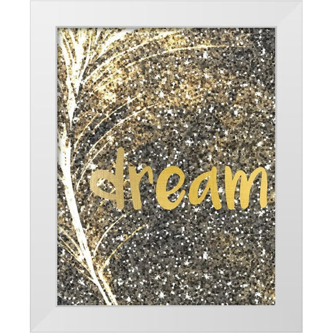 Gold Feather 4 White Modern Wood Framed Art Print by Kimberly, Allen