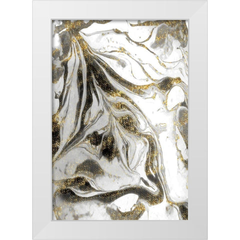 Rivers of Gold White Modern Wood Framed Art Print by Kimberly, Allen